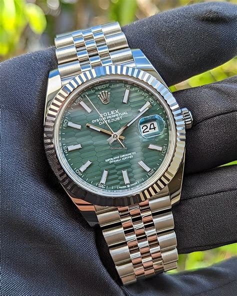 rolex datejust 41 green